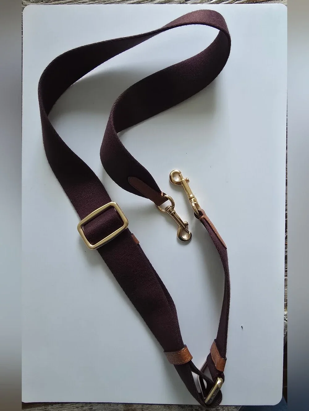 NWOT Authentic Coach Brown and Tan Crossbody Strap with Gold Hardware